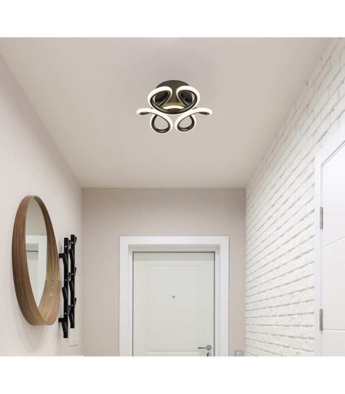 Melisand Integrated LED Semi Flush Ceiling Light Anthracite Matt LED 2700-6000K-9