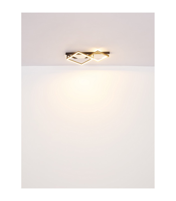 Lesina 40x35cm Integrated LED Semi Flush Ceiling Light Chrome LED 3000K-5