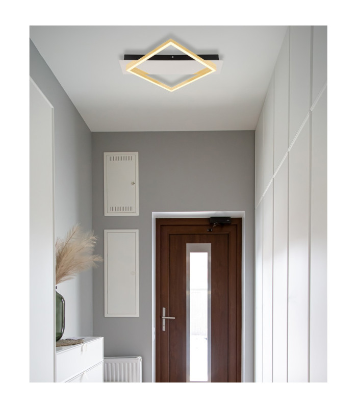 Lesina 40x35cm Integrated LED Semi Flush Ceiling Light Chrome LED 3000K-7
