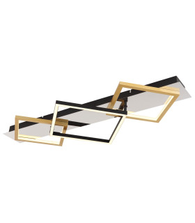 Lesina 78x36cm Integrated LED Semi Flush Ceiling Light Chrome LED 3000K-1