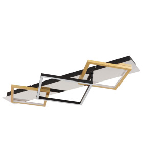 Lesina 78x36cm Integrated LED Semi Flush Ceiling Light Chrome LED 3000K-2