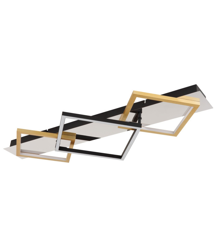 Lesina 78x36cm Integrated LED Semi Flush Ceiling Light Chrome LED 3000K-2