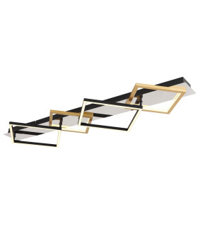 Lesina 105x36cm Integrated LED Semi Flush Ceiling Light Chrome LED 3000K-1