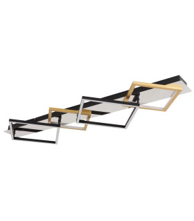 Lesina 105x36cm Integrated LED Semi Flush Ceiling Light Chrome LED 3000K-2