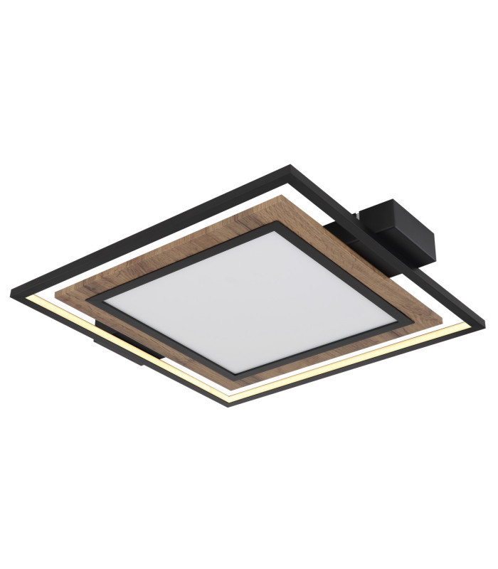 Gabaldo Integrated LED Semi Flush Ceiling Light Matt Black LED 3000K-6