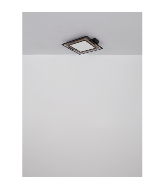 Gabaldo Integrated LED Semi Flush Ceiling Light Matt Black LED 3000K-9