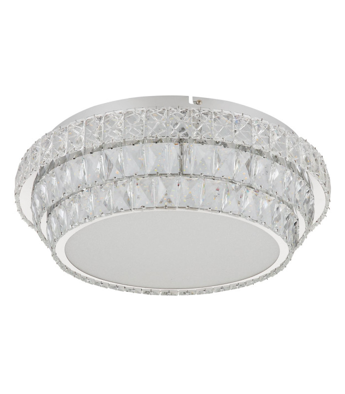 Klara 50cm Ceiling Light Chrome K5 Crystals LED Dimmable 2700-6000K Remote Control-2