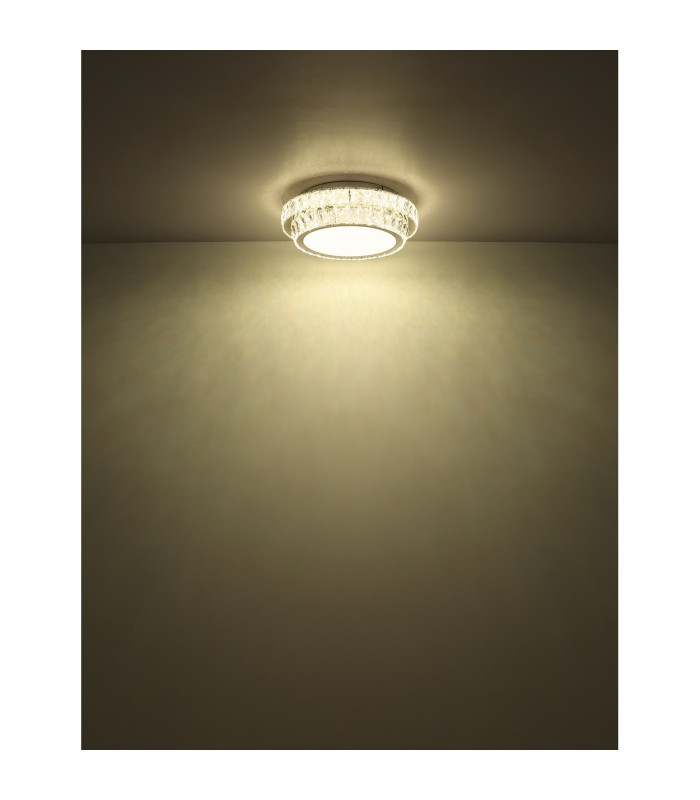 Klara 50cm Ceiling Light Chrome K5 Crystals LED Dimmable 2700-6000K Remote Control-7