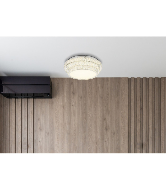 Klara 50cm Ceiling Light Chrome K5 Crystals LED Dimmable 2700-6000K Remote Control-11