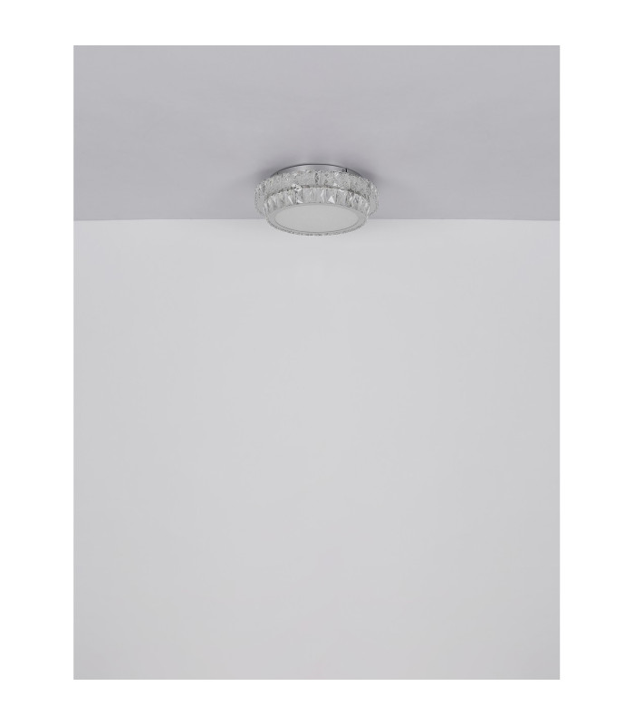 Klara 60cm Ceiling Light Chrome K5 Crystals LED Dimmable 2700-6000K Remote Control-9