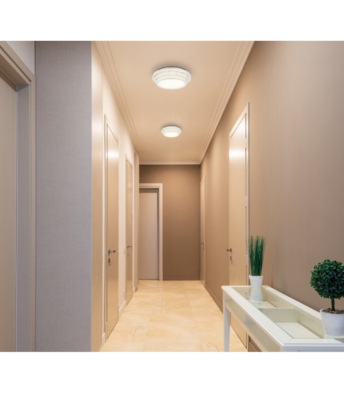 Klara 60cm Ceiling Light Chrome K5 Crystals LED Dimmable 2700-6000K Remote Control-11