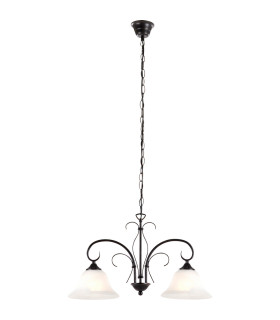 Aries Multi Arm Pendant Ceiling Light Rust Colored Glass Shade 2x E27