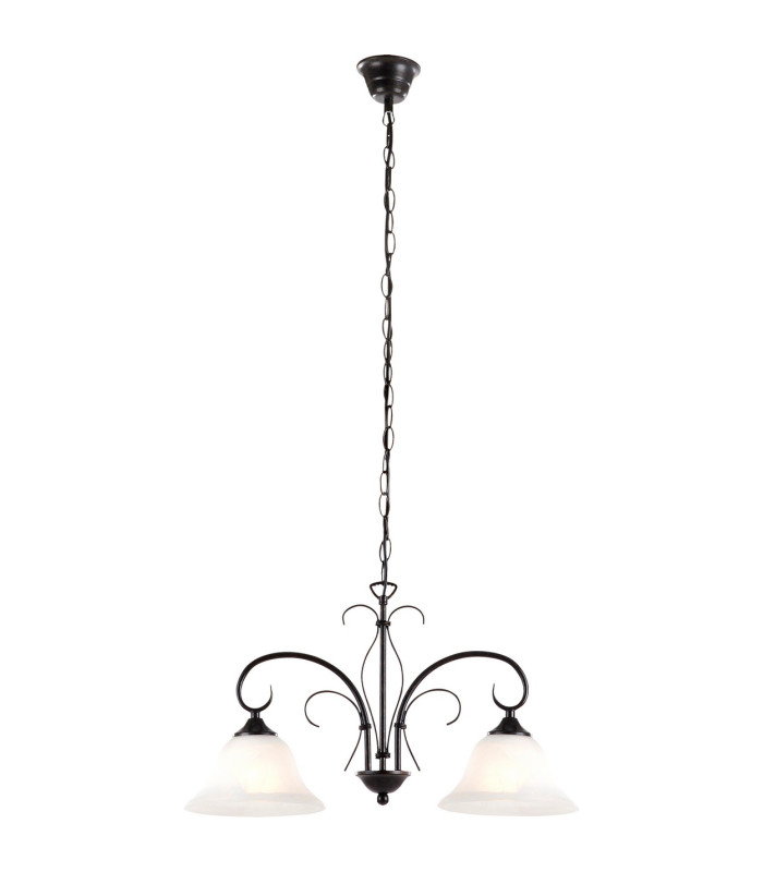 Aries Multi Arm Pendant Ceiling Light Rust Colored Glass Shade 2x E27
