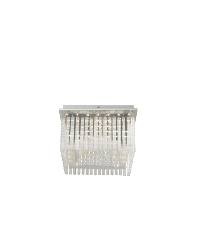 Vince Ceiling Light Chrome Clear Glass Shade LED 4000K-3