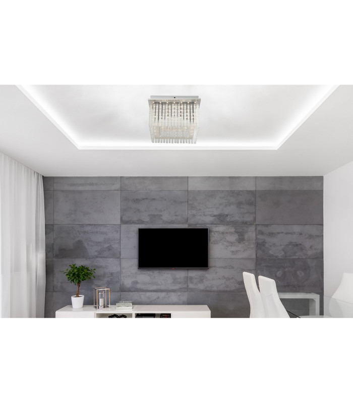 Vince Ceiling Light Chrome Clear Glass Shade LED 4000K-5