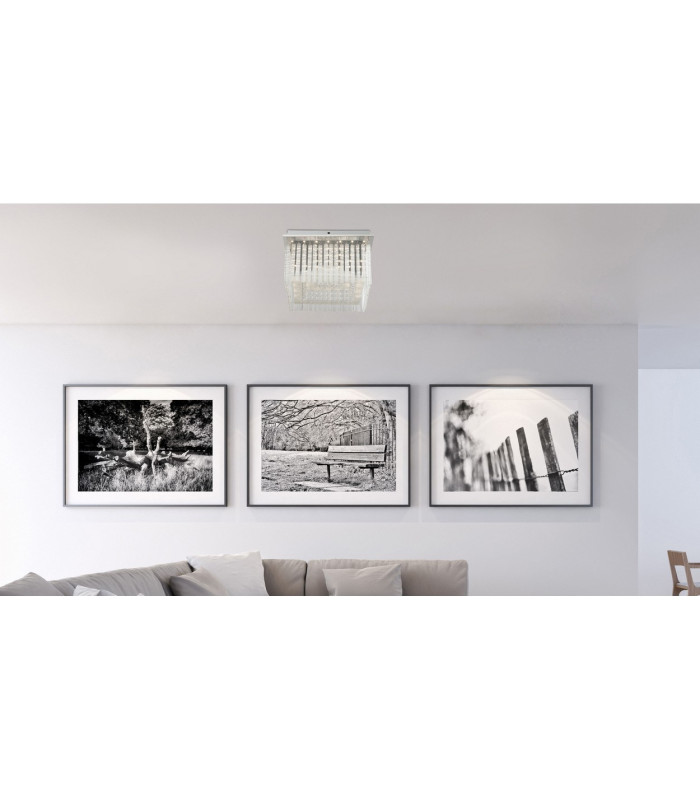 Vince Ceiling Light Chrome Clear Glass Shade LED 4000K-6