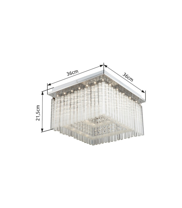 Vince Ceiling Light Chrome Clear Glass Shade LED 4000K-8