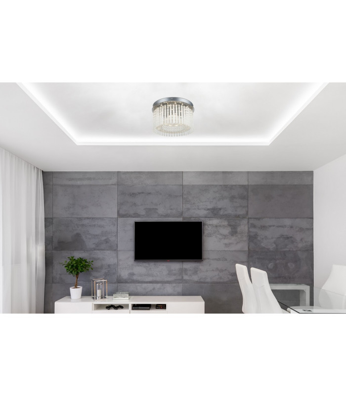 Joyce Ceiling Light Chrome Clear Glass Shade LED 4000K-3