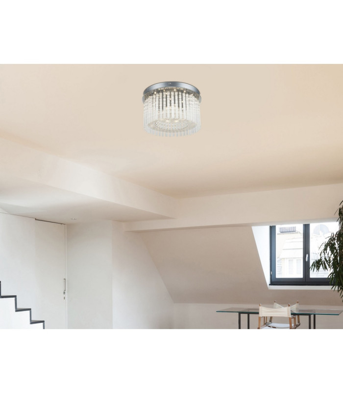 Joyce Ceiling Light Chrome Clear Glass Shade LED 4000K-4