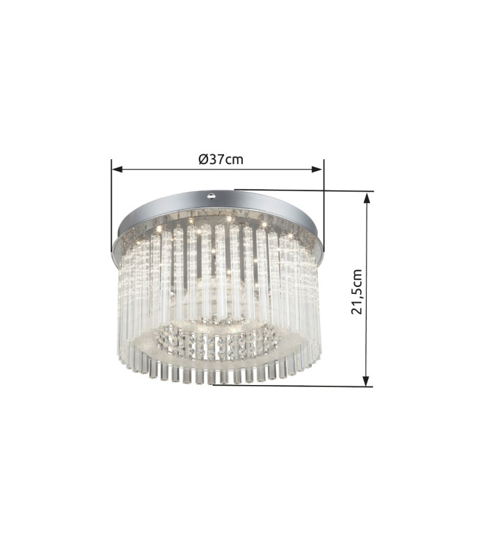 Joyce Ceiling Light Chrome Clear Glass Shade LED 4000K-6