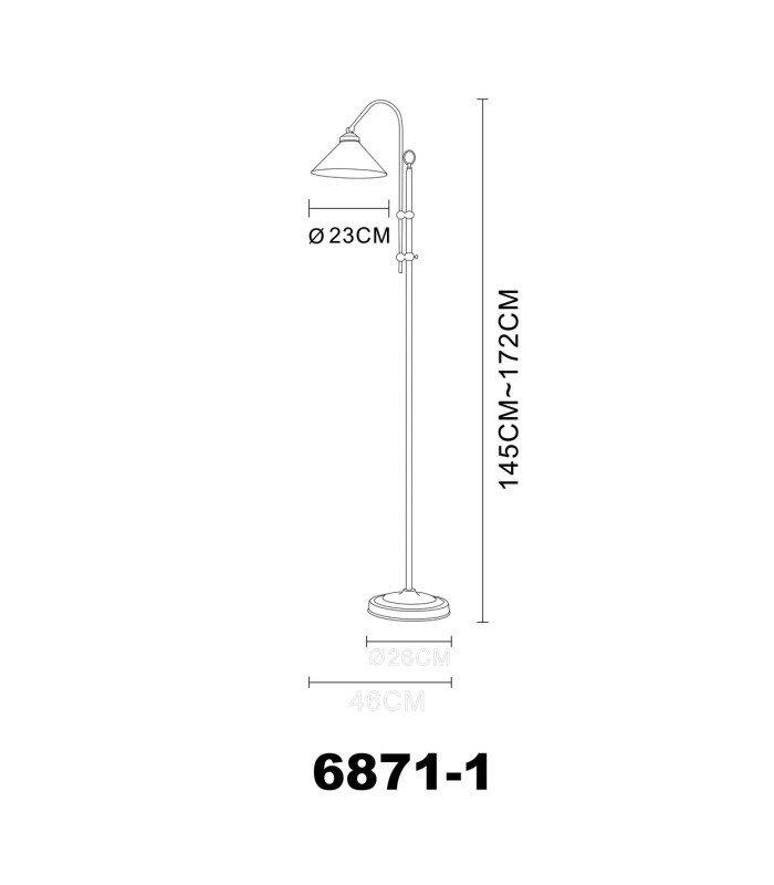 Landlife Task Floor Lamp Old Brass Opal Glass Shade 1x E27-2