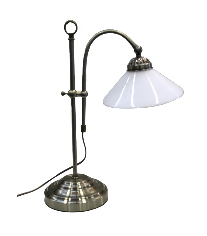 Landlife Table Lamp Old Brass Opal Glass Shade 1x E14-1