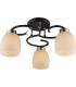 Pessoa Iv Multi Arm Semi Flush Ceiling Lamp Black Opal Glass Shade 3x E27-2