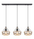 Ulleu Bar Pendant Ceiling Light Matt Black 3x E27-3