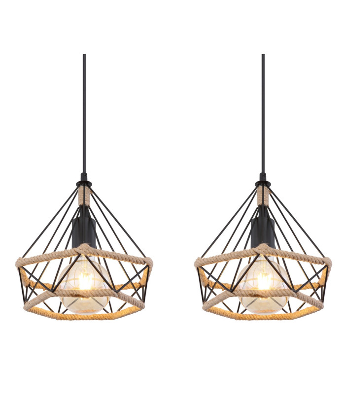 Ulleu Bar Pendant Ceiling Light Matt Black 3x E27-4