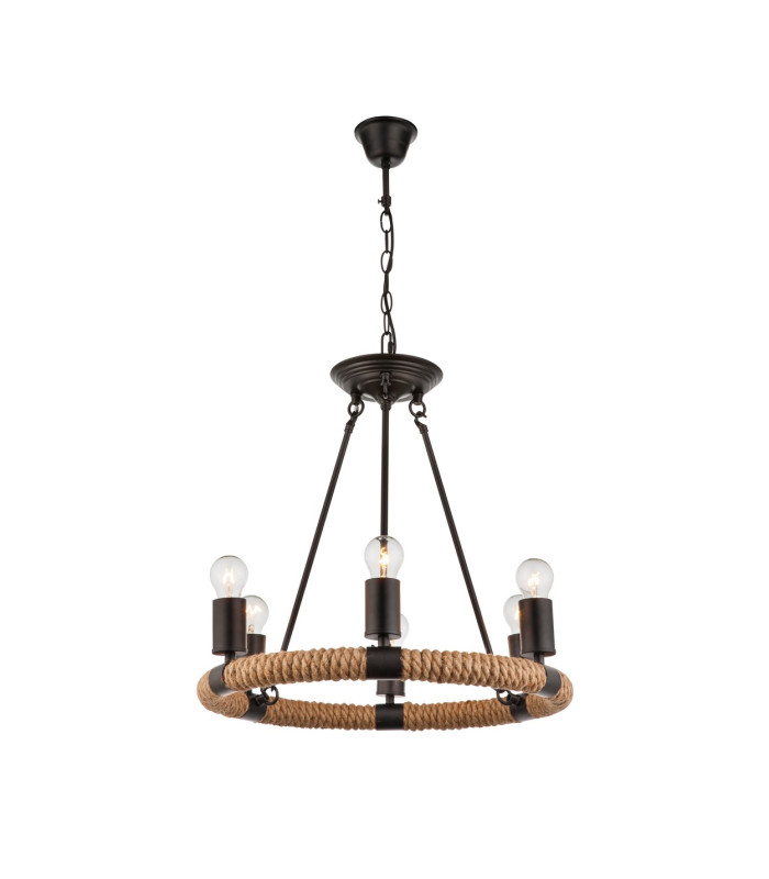 Ulleu Multi Arm Pendant Ceiling Light Black 6x E27-1