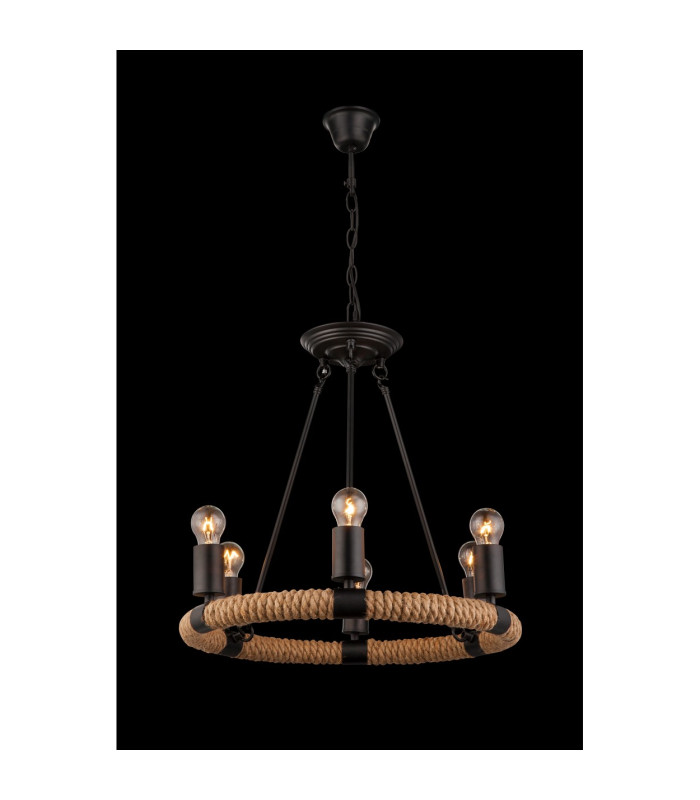 Ulleu Multi Arm Pendant Ceiling Light Black 6x E27-2