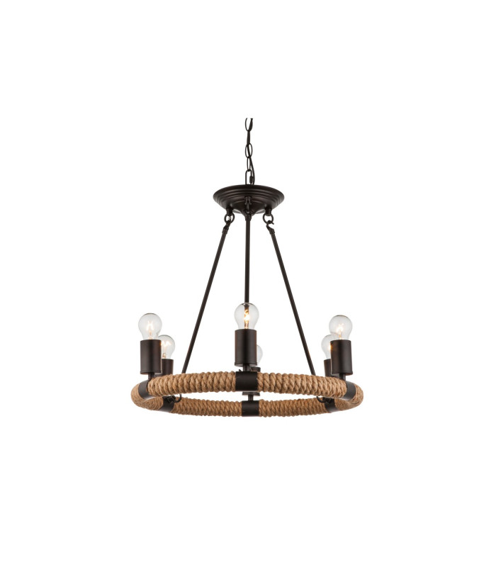 Ulleu Multi Arm Pendant Ceiling Light Black 6x E27-3