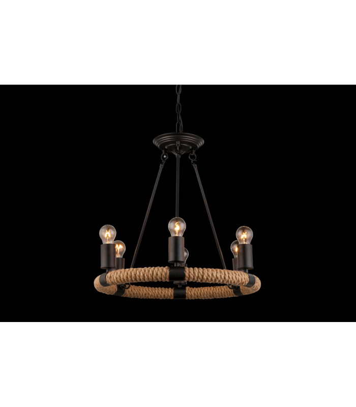 Ulleu Multi Arm Pendant Ceiling Light Black 6x E27-4