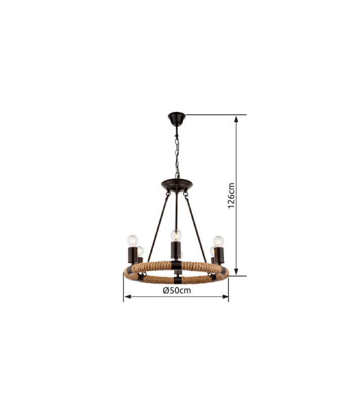 Ulleu Multi Arm Pendant Ceiling Light Black 6x E27-6