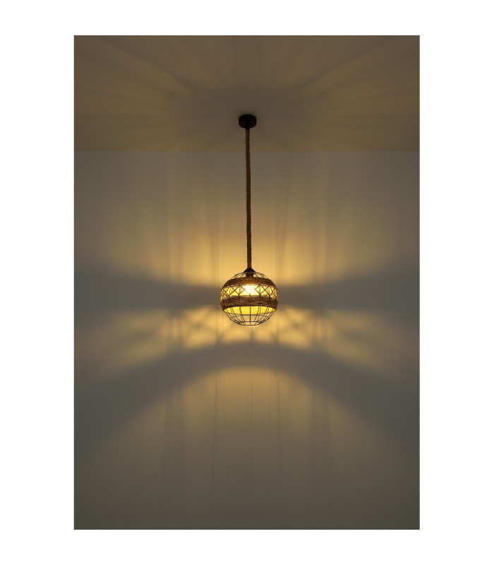 Ulleu 30cm Wire Frame Pendant Ceiling Light Black 1x E27-5