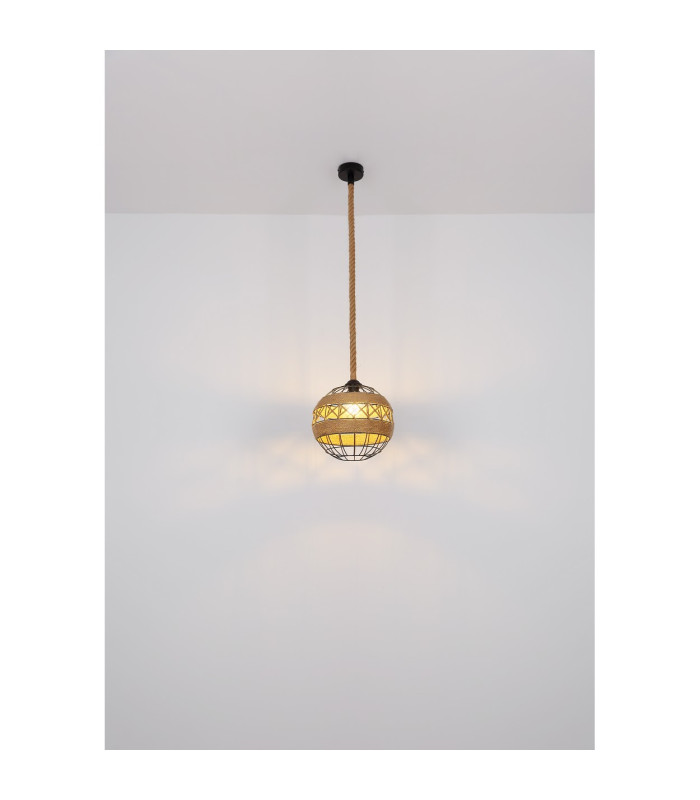 Ulleu 30cm Wire Frame Pendant Ceiling Light Black 1x E27-6