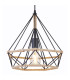 Ulleu 38cm Wire Frame Pendant Ceiling Light Black 1x E27-3