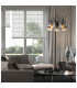 Cottage Multi Arm Pendant Ceiling Light Matt Black Smoke Glass Shade 5x E27-7