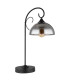 Cottage Bedside Table Lamp Matt Black Smoke Glass Shade 1x E27-2