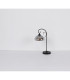 Cottage Bedside Table Lamp Matt Black Smoke Glass Shade 1x E27-6