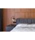 Cottage Bedside Table Lamp Matt Black Smoke Glass Shade 1x E27-7