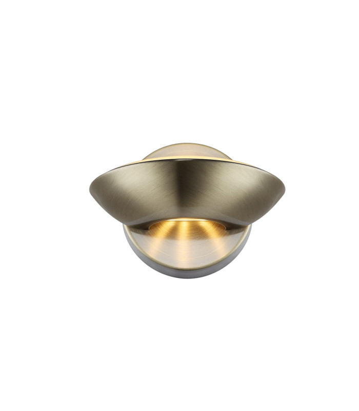Sammy Integrated LED Wall Lamp Old Brass Glass Shade LED 3000K-2