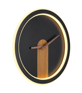 Sussy 31cm Integrated LED Wall Lamp Matt Black LED 3000K Clock-1