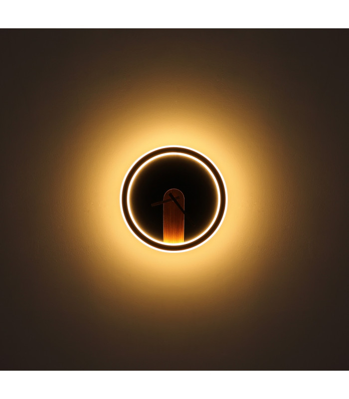 Sussy 31cm Integrated LED Wall Lamp Matt Black LED 3000K Clock-4