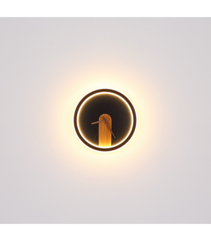 Sussy 31cm Integrated LED Wall Lamp Matt Black LED 3000K Clock-5
