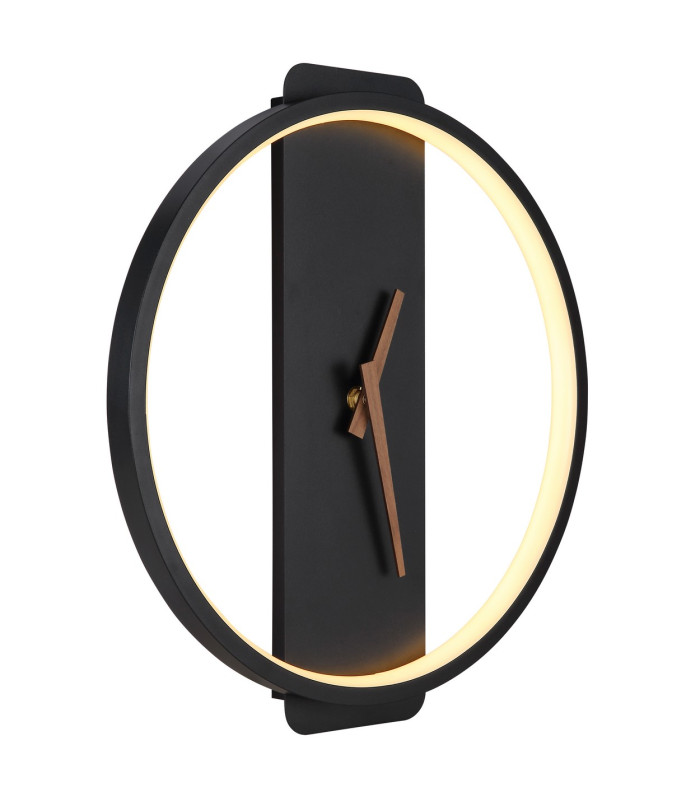 Sussy Clear Integrated LED Wall Lamp Matt Black LED 3000K Clock-4