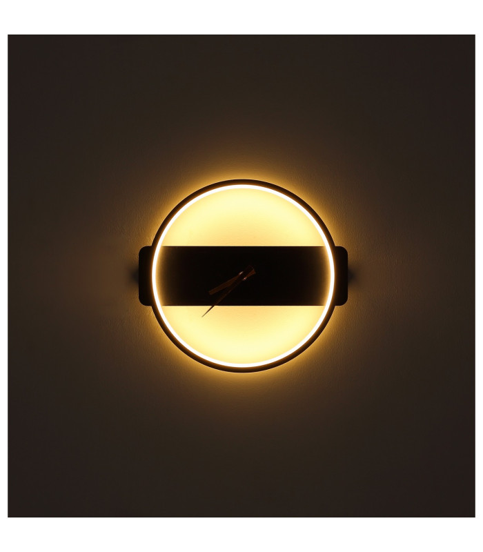Sussy Clear Integrated LED Wall Lamp Matt Black LED 3000K Clock-5