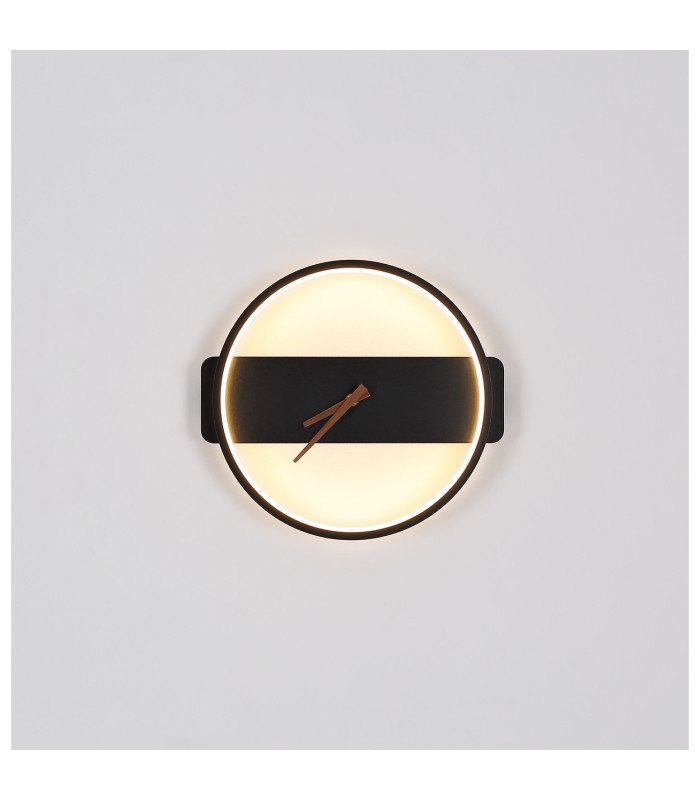 Sussy Clear Integrated LED Wall Lamp Matt Black LED 3000K Clock-6