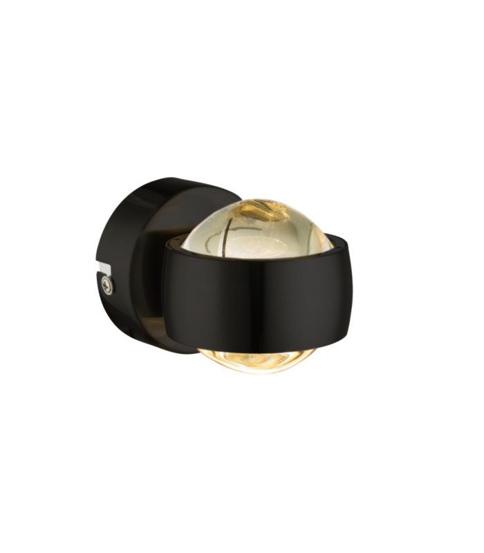 Randi Integrated LED Wall Lamp Matt Black Clear Glass Shade 2x LED 3000K-1