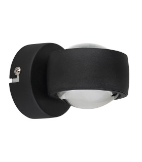 Randi Integrated LED Wall Lamp Matt Black Clear Glass Shade 2x LED 3000K-2